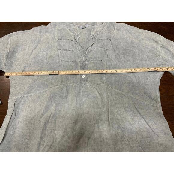 Linen Lagenlook Resort Beach Cottagecore Spring Top Women XL Neutral Italy Light - Picture 5 of 7